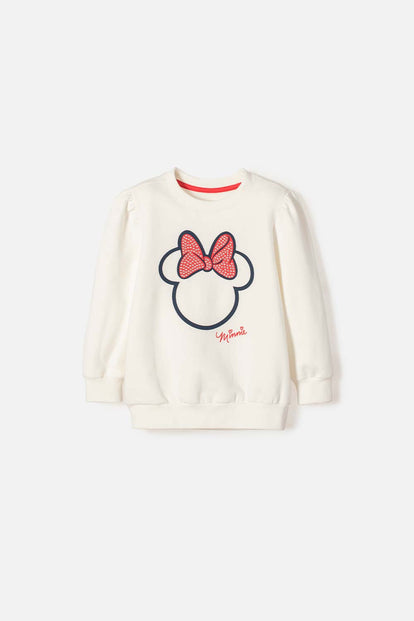 MINNIE MOUSE PULLOVER SWEATSHIRT IVORY FOR GIRLS 2T TO 5T