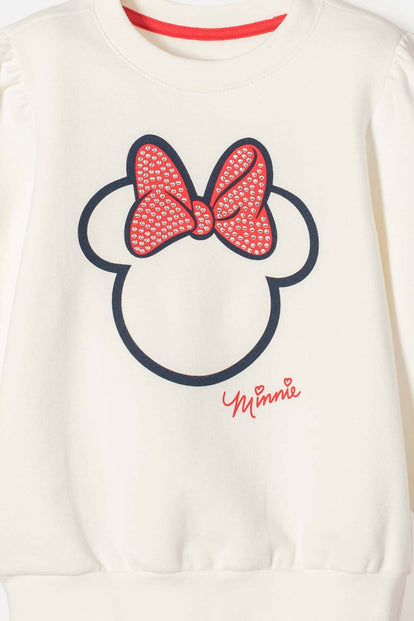 MINNIE MOUSE PULLOVER SWEATSHIRT IVORY FOR GIRLS 2T TO 5T