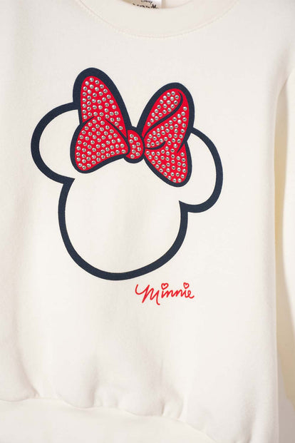 MINNIE MOUSE PULLOVER SWEATSHIRT IVORY FOR GIRLS 2T TO 5T