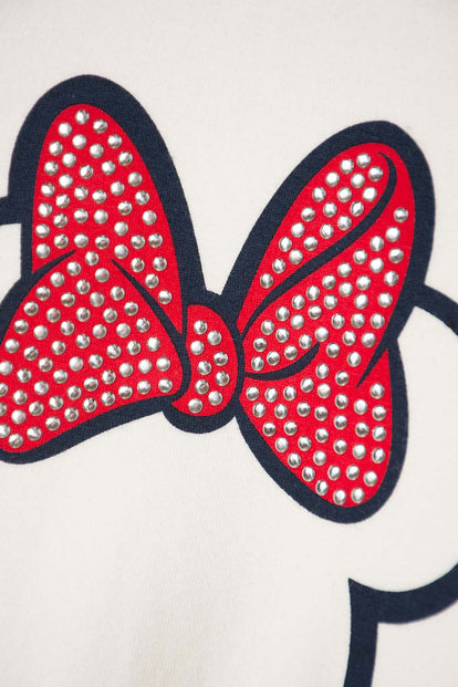 MINNIE MOUSE PULLOVER SWEATSHIRT IVORY FOR GIRLS 2T TO 5T