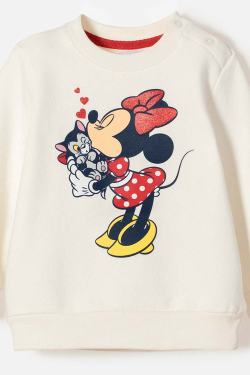 MINNIE MOUSE CLOSED IVORY SWEATER FOR BABY GIRL