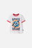 CAMISETA DE NASA MANGA CORTA BLANCO Y ROJO PARA NIÑO 2T A 5T