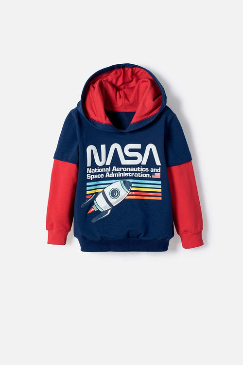 NASA HOODIE BLUE AND RED FOR BOYS 2T TO 5T