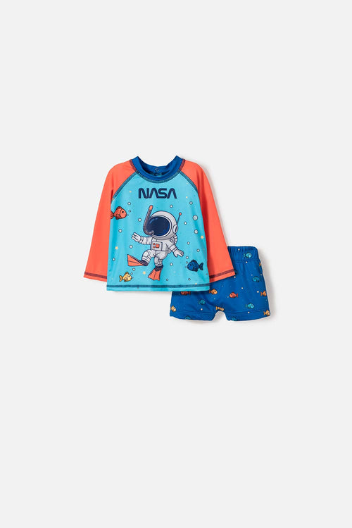 BLUE AND ORANGE NASA BATHROOM SET FOR BABY BOY