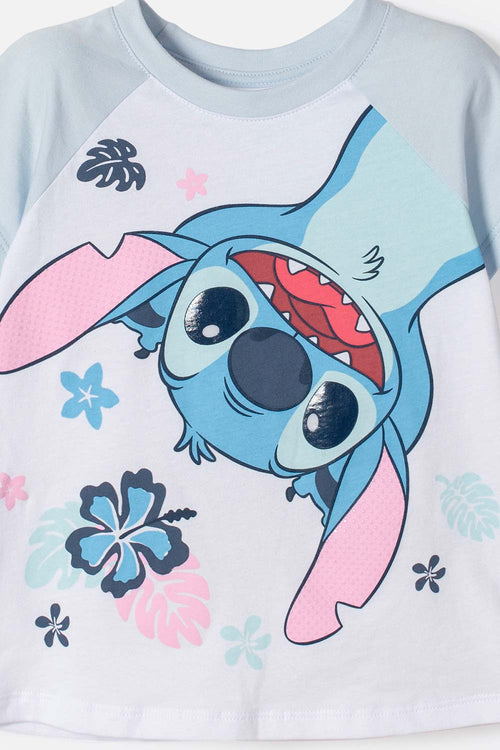 GIRL'S WHITE STITCH SHORT SLEEVE T-SHIRT 2T TO 5T
