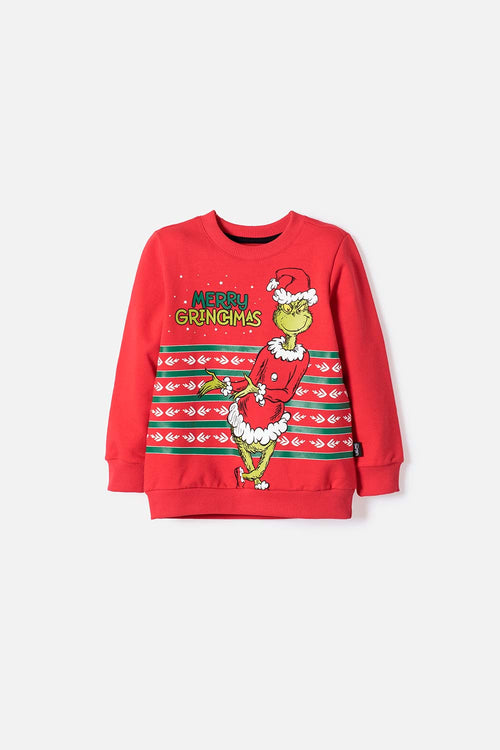 GRINCH RED CLOSED SWEATER FOR UNISEX CHILD