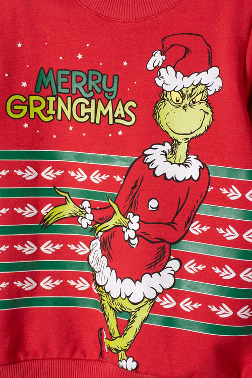 GRINCH RED CLOSED SWEATER FOR UNISEX CHILD