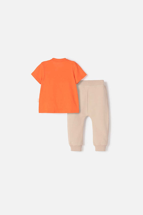 PLUTO LONG PANTS ORANGE SET FOR BABY BOY