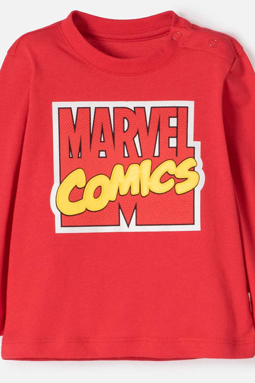 MARVEL LONG RED AND BLUE PANTS SET FOR BABY BOYS