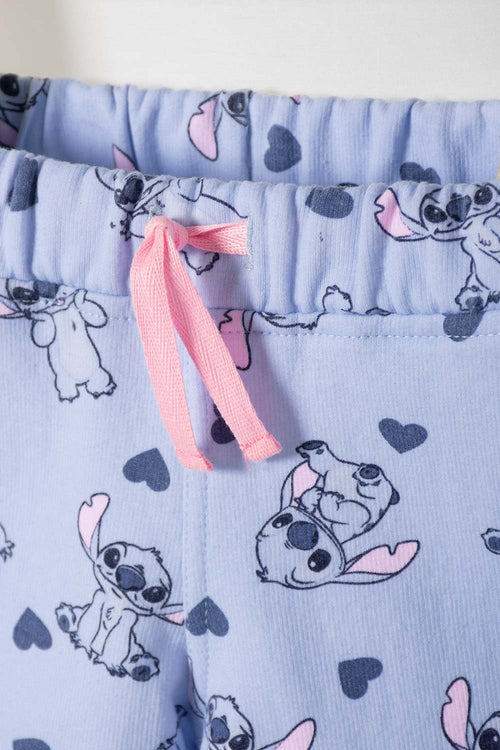 STITCH SET WITH MULTICOLOR SHORTS FOR GIRLS 2T TO 5T