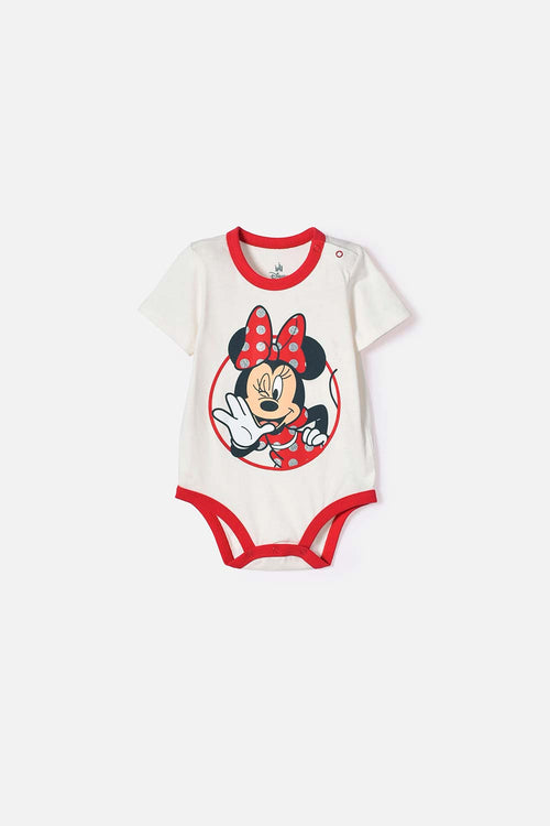 MINNIE MOUSE SHORT SLEEVE IVORY BODYSUIT FOR BABY GIRL