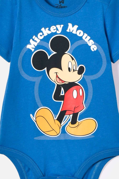 MICKEY MOUSE SHORT SLEEVE BLUE BODYSUIT FOR BABY BOY