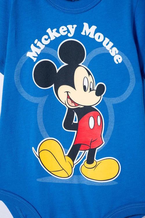 MICKEY MOUSE SHORT SLEEVE BLUE BODYSUIT FOR BABY BOY