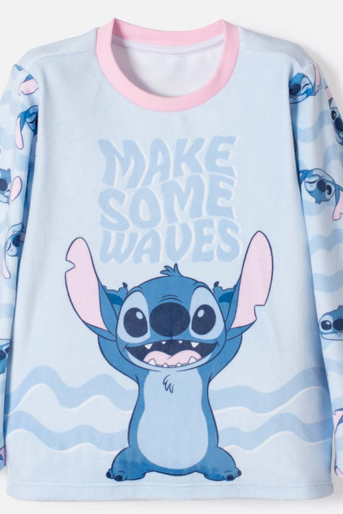 GIRL'S MULTICOLOR STITCH LONG PAJAMA SET SIZES 2T TO 5T
