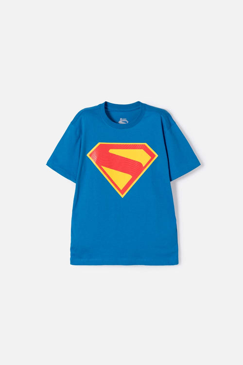 SUPERMAN SHORT SLEEVE BLUE T-SHIRT FOR BOYS 2T TO 5T