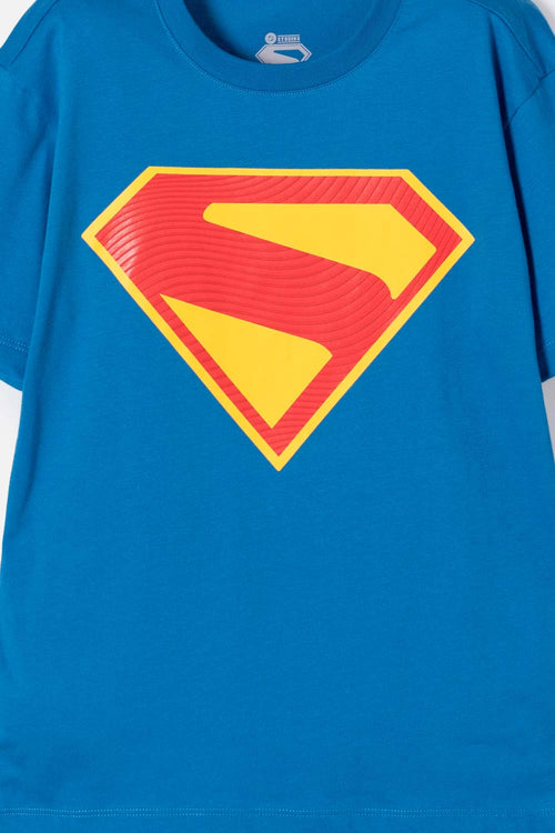 SUPERMAN SHORT SLEEVE BLUE T-SHIRT FOR BOYS 2T TO 5T