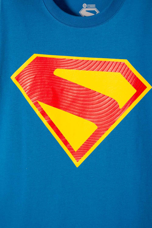 SUPERMAN SHORT SLEEVE BLUE T-SHIRT FOR BOYS 2T TO 5T