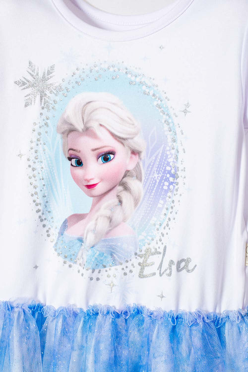 FROZEN DRESS WITH WHITE TULLE FOR GIRLS 2T TO 6T