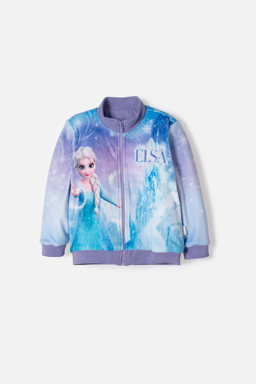 FROZEN JACKET WITH MULTICOLOR ZIPPER FOR GIRLS 2T TO 6T