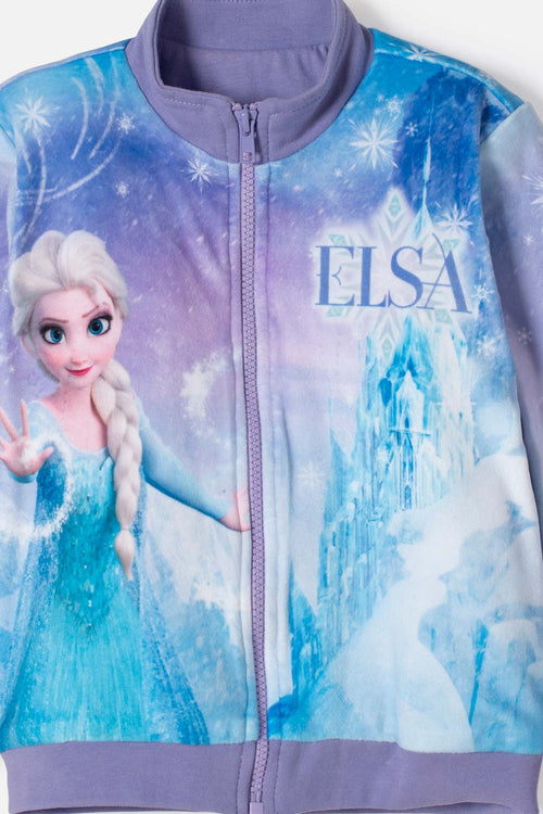 FROZEN JACKET WITH MULTICOLOR ZIPPER FOR GIRLS 2T TO 6T