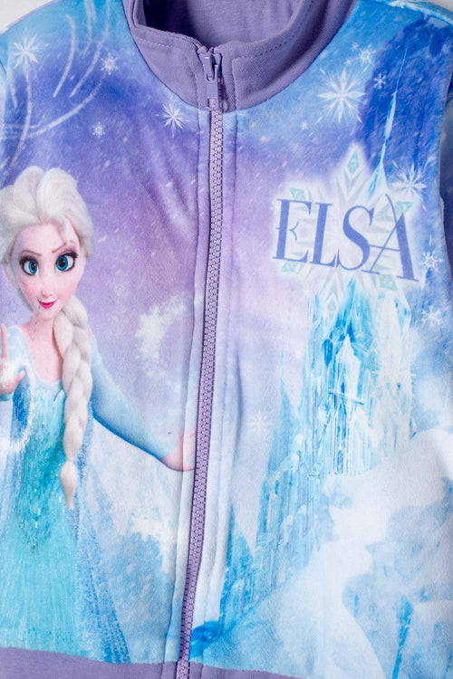 FROZEN JACKET WITH MULTICOLOR ZIPPER FOR GIRLS 2T TO 6T