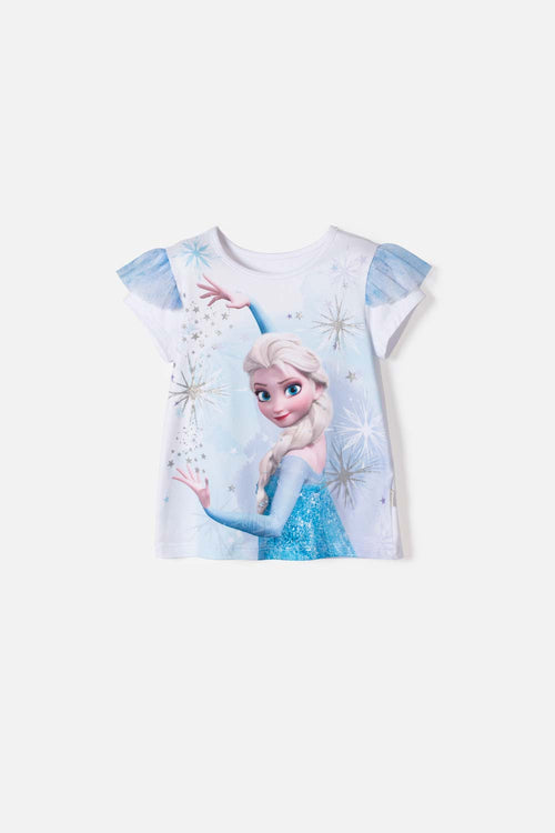 FROZEN SHORT SLEEVE T-SHIRT WHITE FOR GIRLS 2T TO 6T