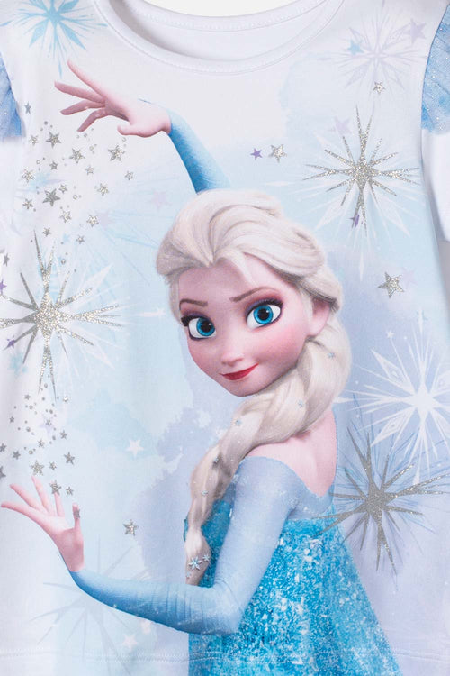 FROZEN SHORT SLEEVE T-SHIRT WHITE FOR GIRLS 2T TO 6T