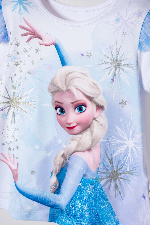FROZEN SHORT SLEEVE T-SHIRT WHITE FOR GIRLS 2T TO 6T