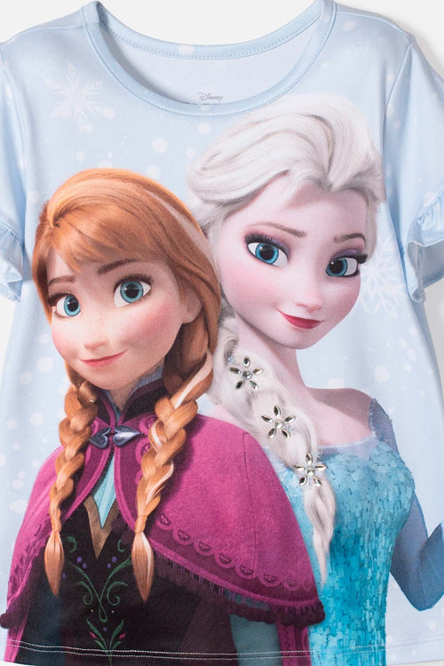 FROZEN SHORT SLEEVE SKY BLUE T-SHIRT FOR GIRL 2T TO 6T
