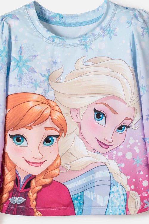 FROZEN MULTICOLOR LONG SLEEVE BATHING SUIT FOR GIRLS 2T TO 6T