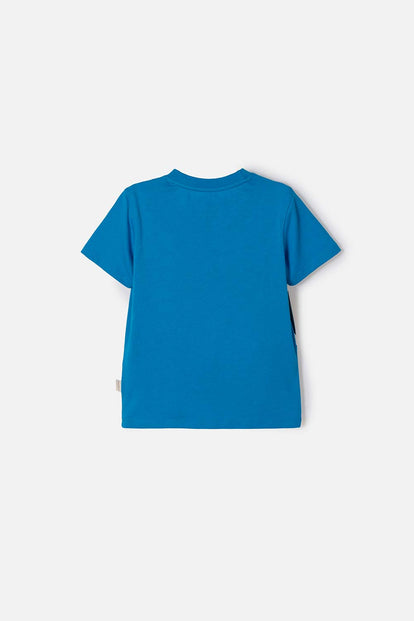 CAMISETA DE MICKEY MOUSE MANGA CORTA AZUL PARA NIÑO 2T A 6T