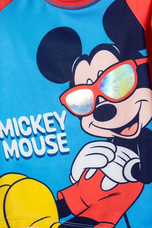 MICKEY MOUSE LONG-SLEEVED MULTICOLOR SWIM SET FOR BOYS 2T TO 6T