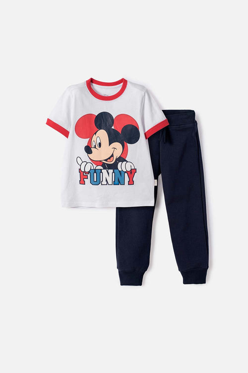MICKEY MOUSE OUTFIT WITH MULTICOLOR LONG PANTS FOR BOY 2T TO 6T