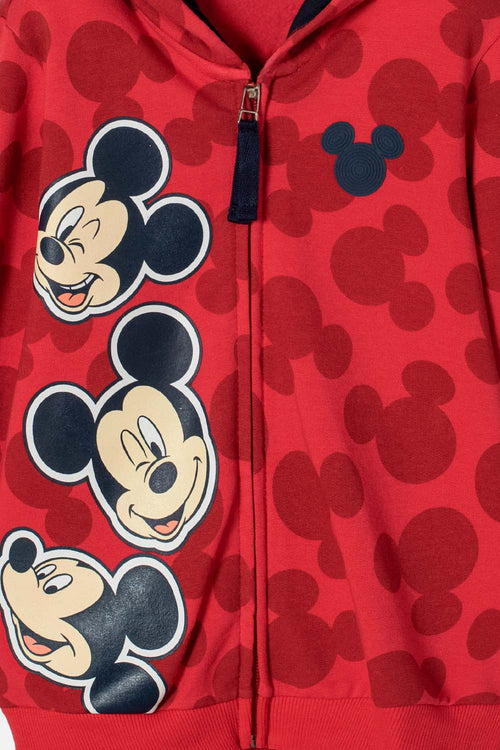 RED MICKEY MOUSE HOODIE FOR BOYS 2T TO 6T