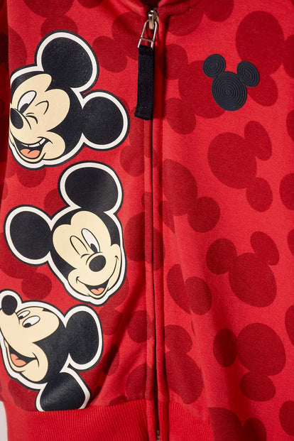 BUZO DE MICKEY MOUSE CON CAPUCHA ROJO PARA NIÑO 2T A 6T