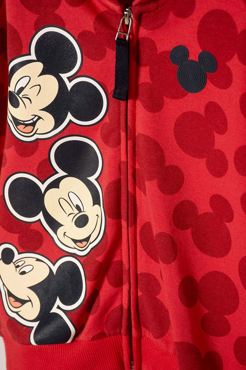 RED MICKEY MOUSE HOODIE FOR BOYS 2T TO 6T