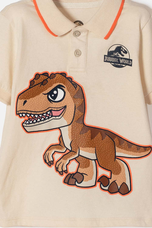 JURASSIC WORLD ALMOND SHORT-SLEEVE POLO SHIRT FOR BOYS 2T TO 6T