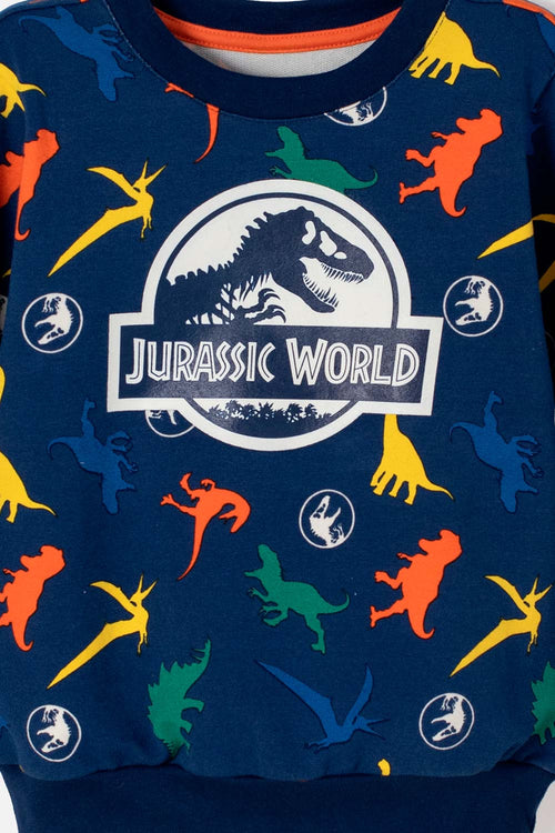 JURASSIC WORLD BLUE LONG PANTS SET FOR BOYS 2T TO 6T