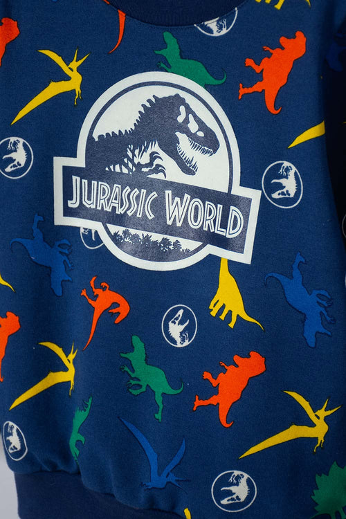 JURASSIC WORLD BLUE LONG PANTS SET FOR BOYS 2T TO 6T