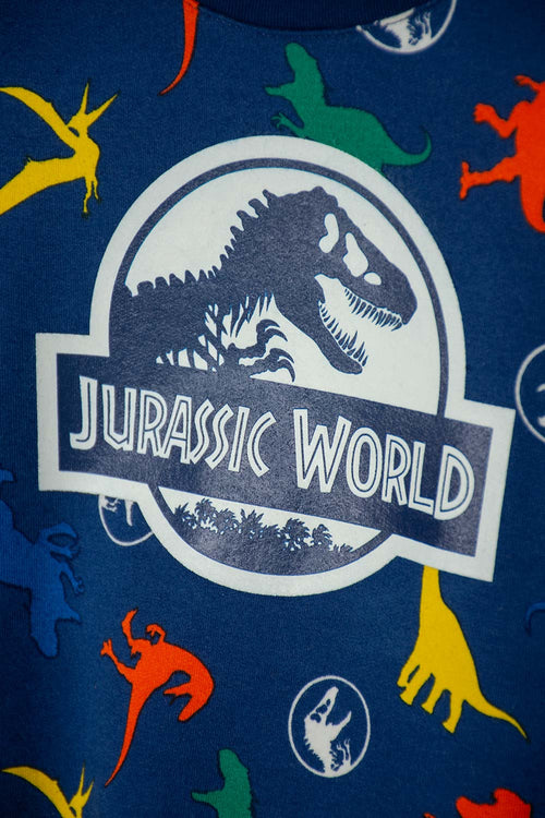 JURASSIC WORLD BLUE LONG PANTS SET FOR BOYS 2T TO 6T