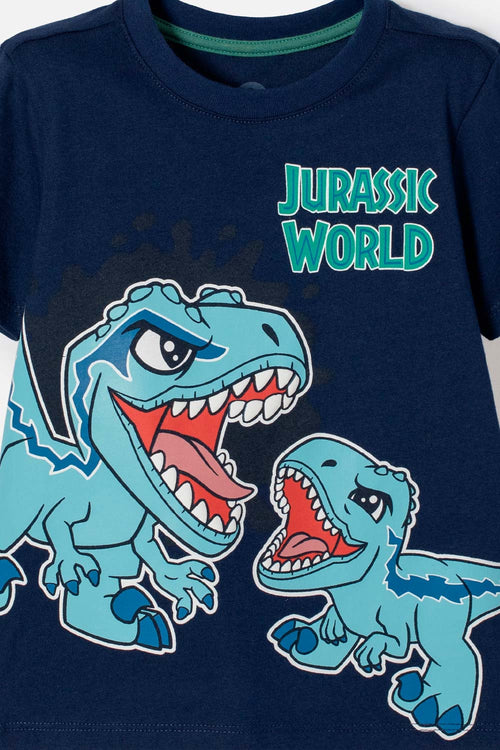 JURASSIC WORLD MULTICOLOR SHORTS SET FOR BOYS 2T TO 6T