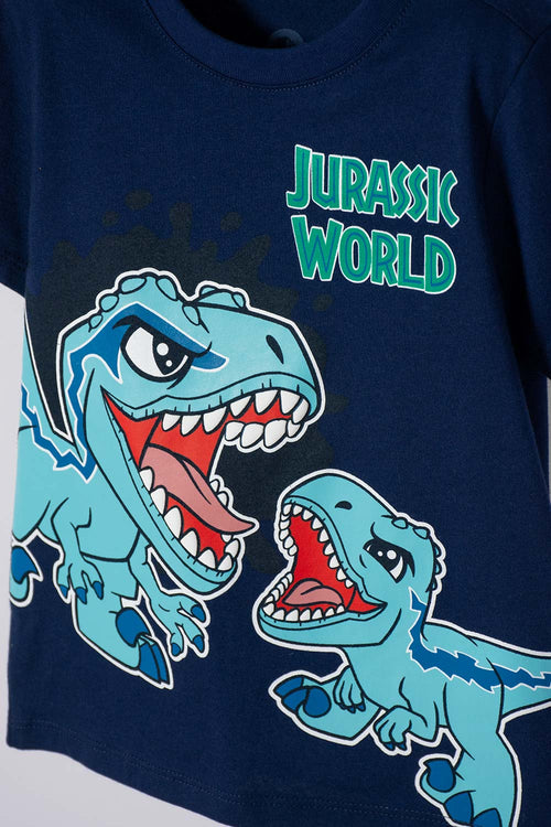 JURASSIC WORLD MULTICOLOR SHORTS SET FOR BOYS 2T TO 6T