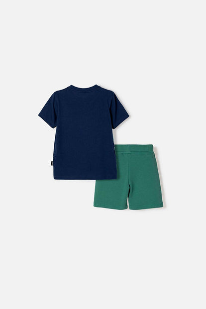 CONJUNTO DE JURASSIC WORLD PANTALÓN CORTO MULTICOLOR PARA NIÑO 2T A 6T