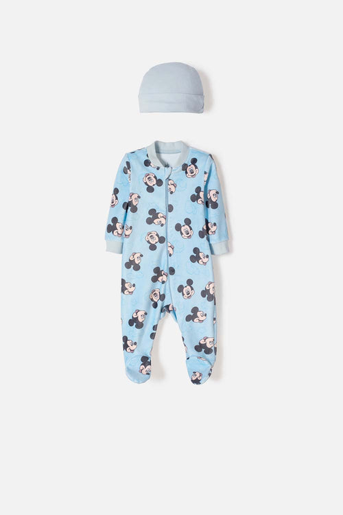 MICKEY MOUSE FIRST BIRTHDAY BLUE BABY BOY SET