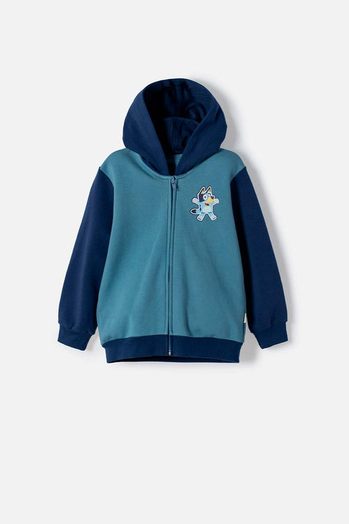 BLUEY BLUE ZIP-UP HOODIE FOR BOYS 2T TO 6T