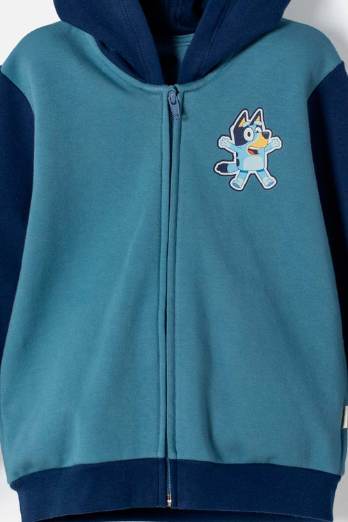 BLUEY BLUE ZIP-UP HOODIE FOR BOYS 2T TO 6T