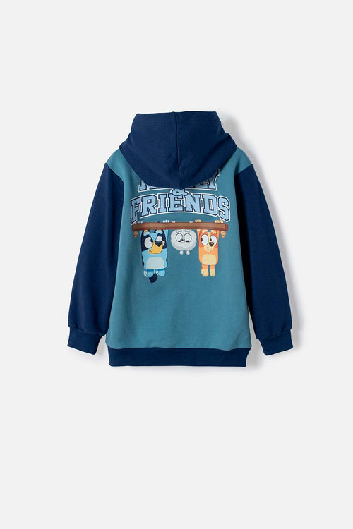 BLUEY BLUE ZIP-UP HOODIE FOR BOYS 2T TO 6T