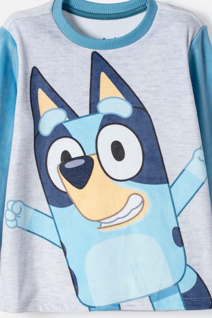 PIJAMA DE BLUEY AZUL TIPO FLEECE PARA NIÑO 2T A 6T