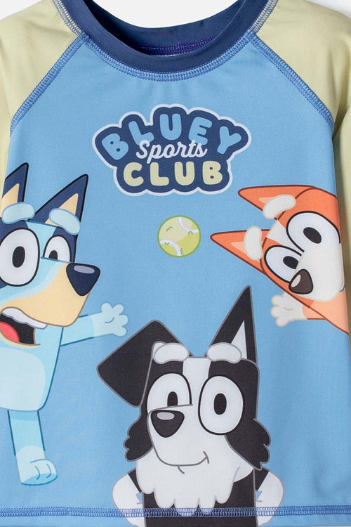 BLUEY BLUE LONG SLEEVE BATHING SUIT FOR BOY 2T TO 6T