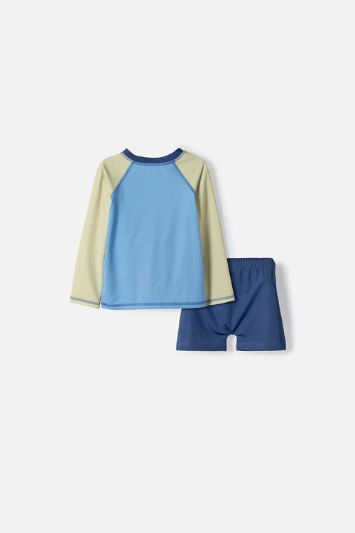 BLUEY BLUE LONG SLEEVE BATHING SUIT FOR BOY 2T TO 6T